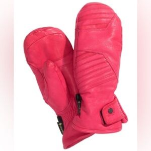 NWT Spyder Turret GTX Leather and Wool Ski and Snow Mittens Bryte Bubblegum Pink